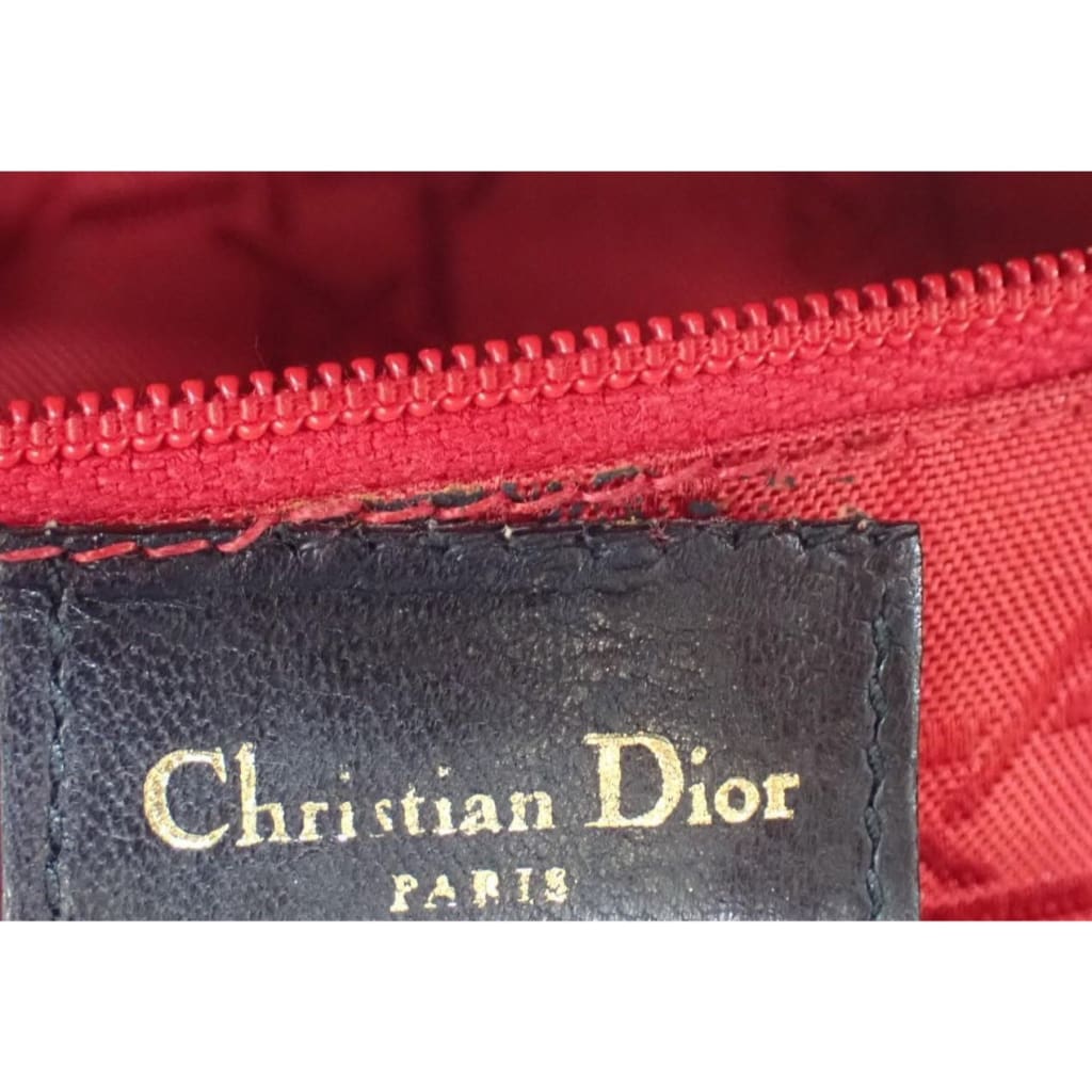 Dior Lady Dior Large Black Lambskin Handbag - black / Leather / shoulder bag