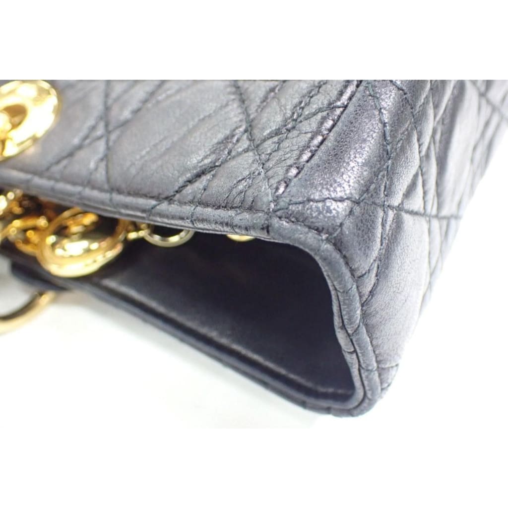 Dior Lady Dior Large Black Lambskin Handbag - black / Leather / shoulder bag