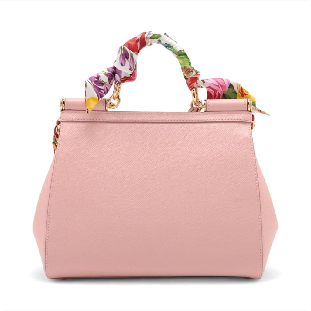 Dolce & Gabbana Dauphine Miss Sicily Satchel With Scarf Pink 2-way Bag (MSRP $2750) - pink / leather / shoulder bag