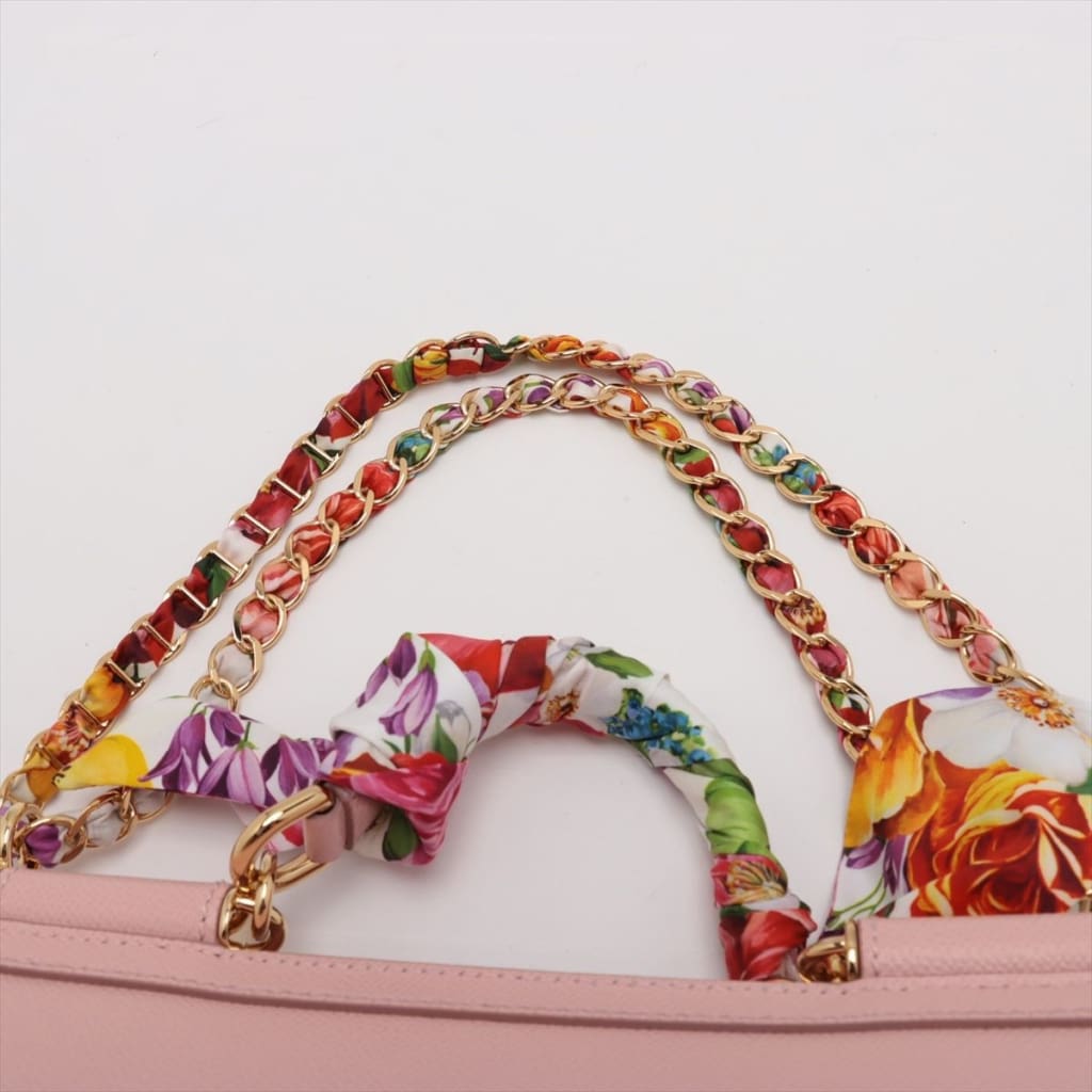 Dolce & Gabbana Dauphine Miss Sicily Satchel With Scarf Pink 2-way Bag (MSRP $2750) - pink / leather / shoulder bag