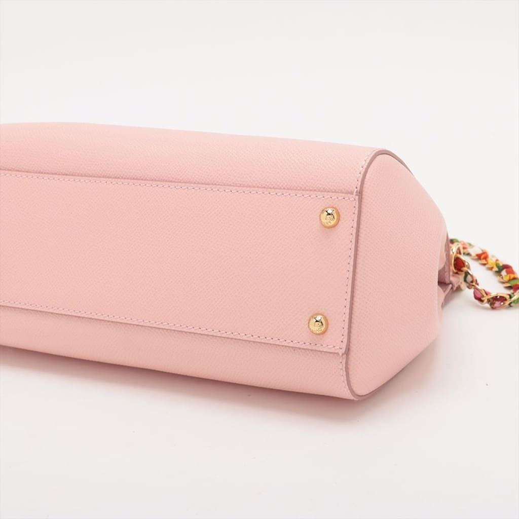 Dolce & Gabbana Dauphine Miss Sicily Satchel With Scarf Pink 2-way Bag (MSRP $2750) - pink / leather / shoulder bag