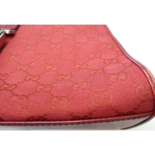 Gucci GG Canvas Jackie Bardot Bag in Red - red / canvas / bag