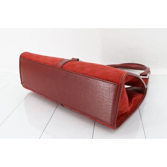 Gucci GG Canvas Jackie Bardot Bag in Red - red / canvas / bag