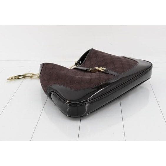 Gucci GG Canvas Jackie Hobo Chain Shoulder Bag - black / canvas / bag