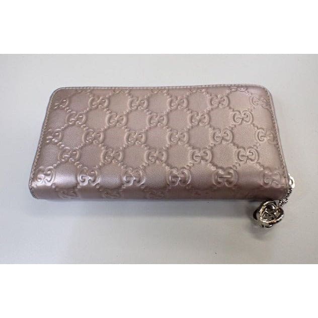 Gucci Metallic Pink Leather Continental Wallet - pink / Leather / wallet