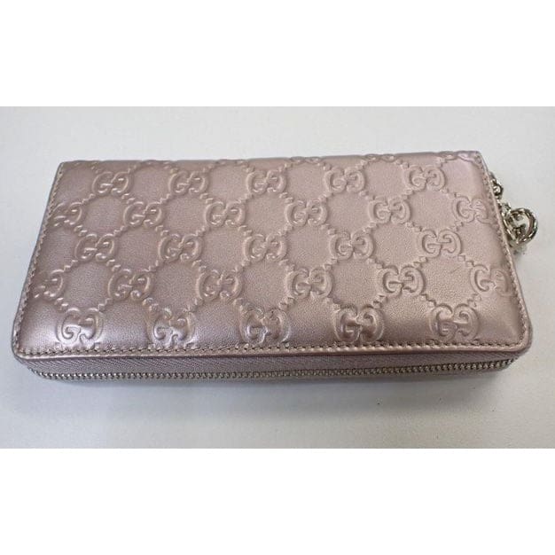 Gucci Metallic Pink Leather Continental Wallet - pink / Leather / wallet