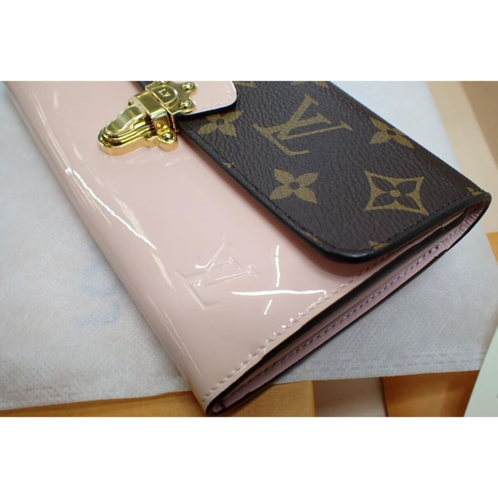 Louis Vuitton Cherry Wood Pink and Brown Portofeuil Long Wallet #35 - Pink / folding