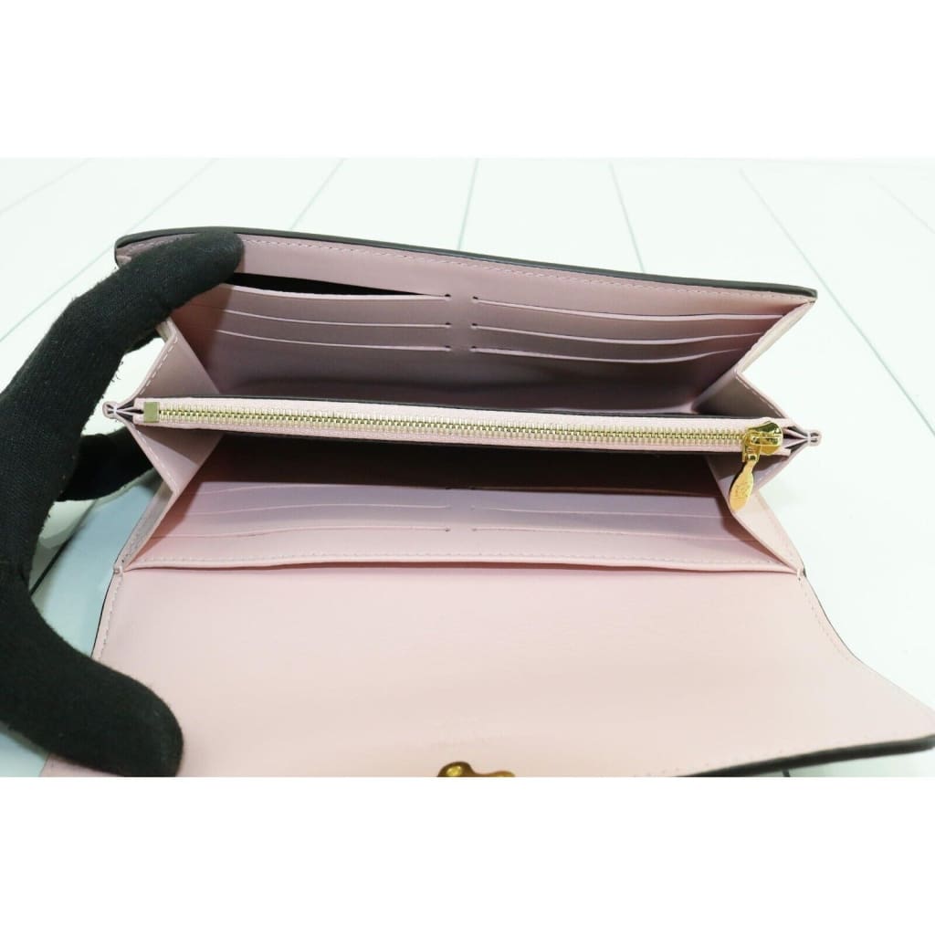 Louis Vuitton Cherry Wood Pink and Brown Portofeuil Long Wallet #35 - Pink / folding