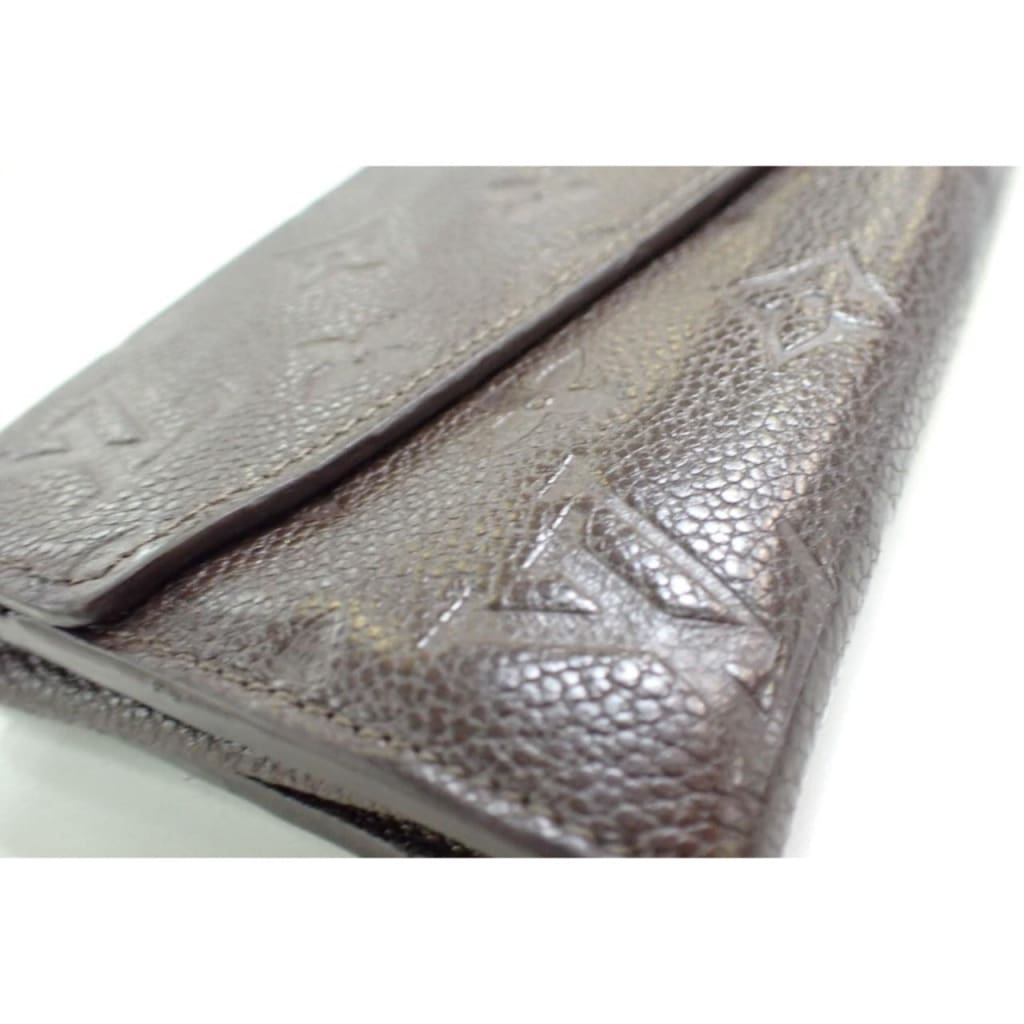Louis Vuitton Empreinte Portefeuille Curieuse Brown Empreinte Sarah Wallet With Zippered Pouch - brown / Leather