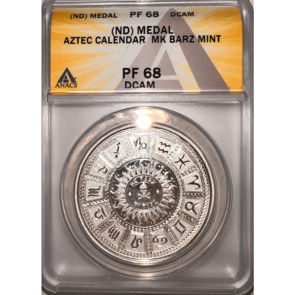 MEDAL AZTEC CALENDAR MK BARZ MINT PF 68 DCAM