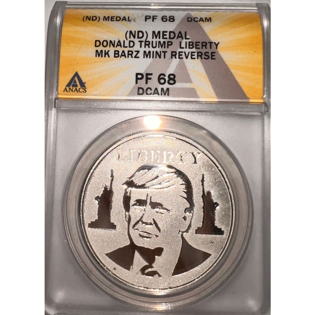 MEDAL DONALD TRUMP LIBERTY MK BARZ MINT REVERSE PF 68 DCAM