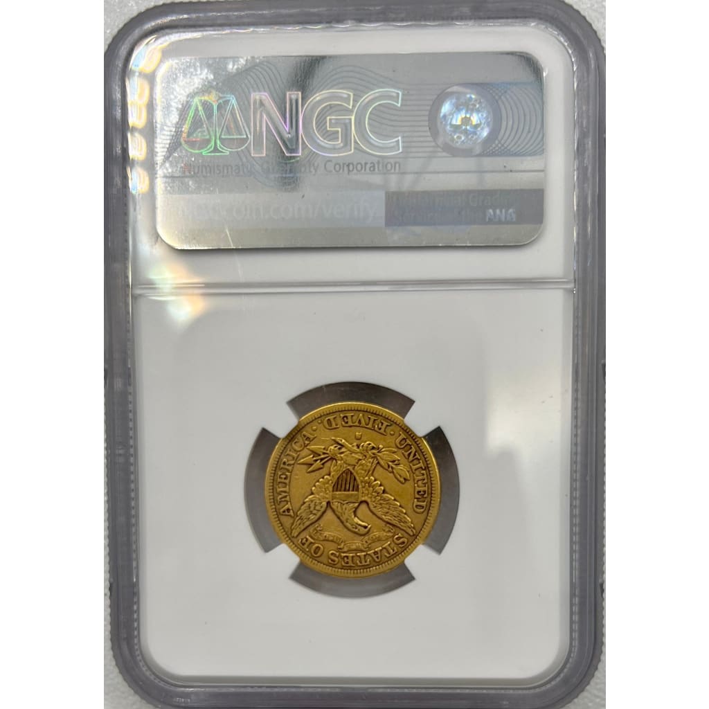 1880 S AU50 5 DOLLAR