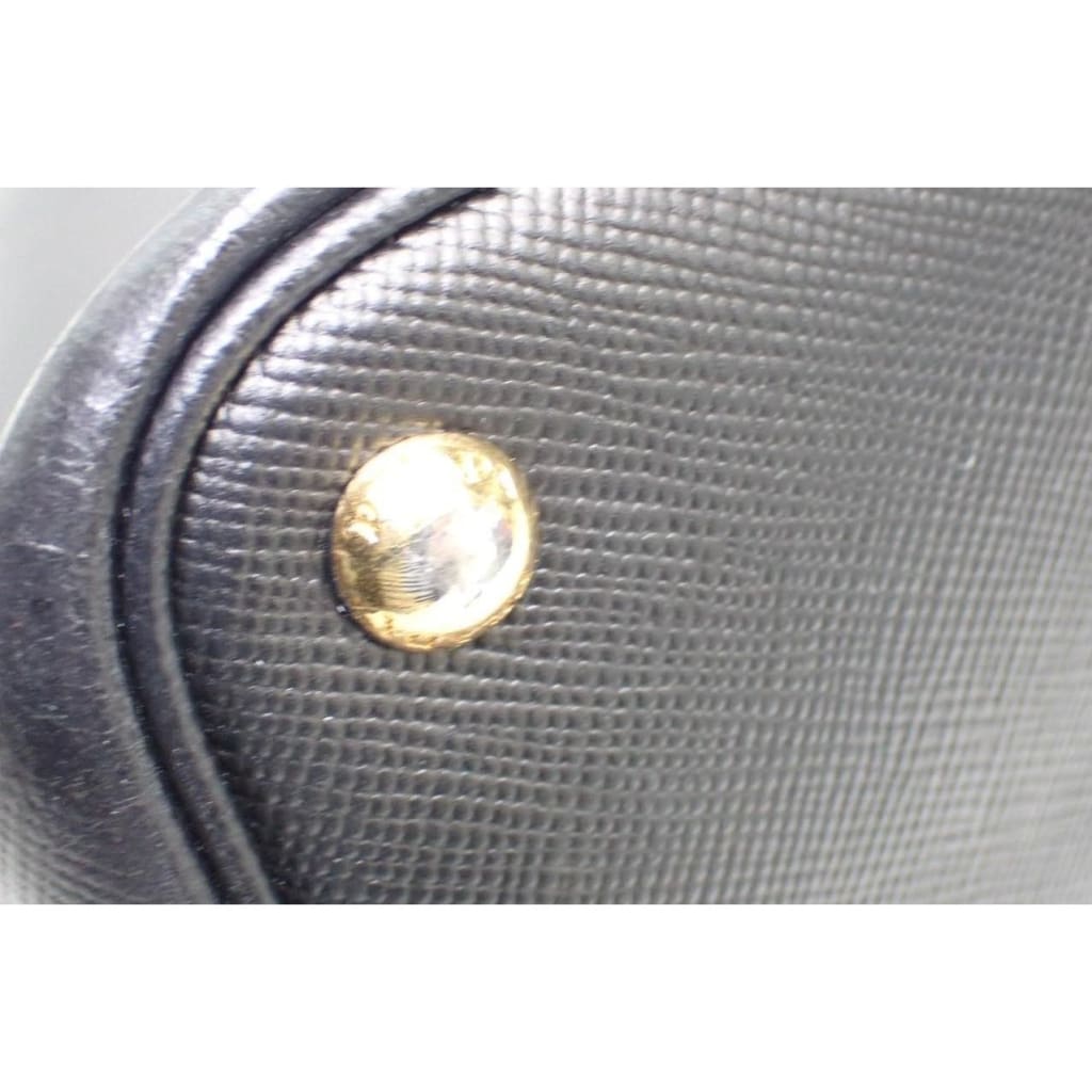 Prada Saffiano Cuir Medium Double Bag (MSRP $4750) - black / Leather / shoulder bag