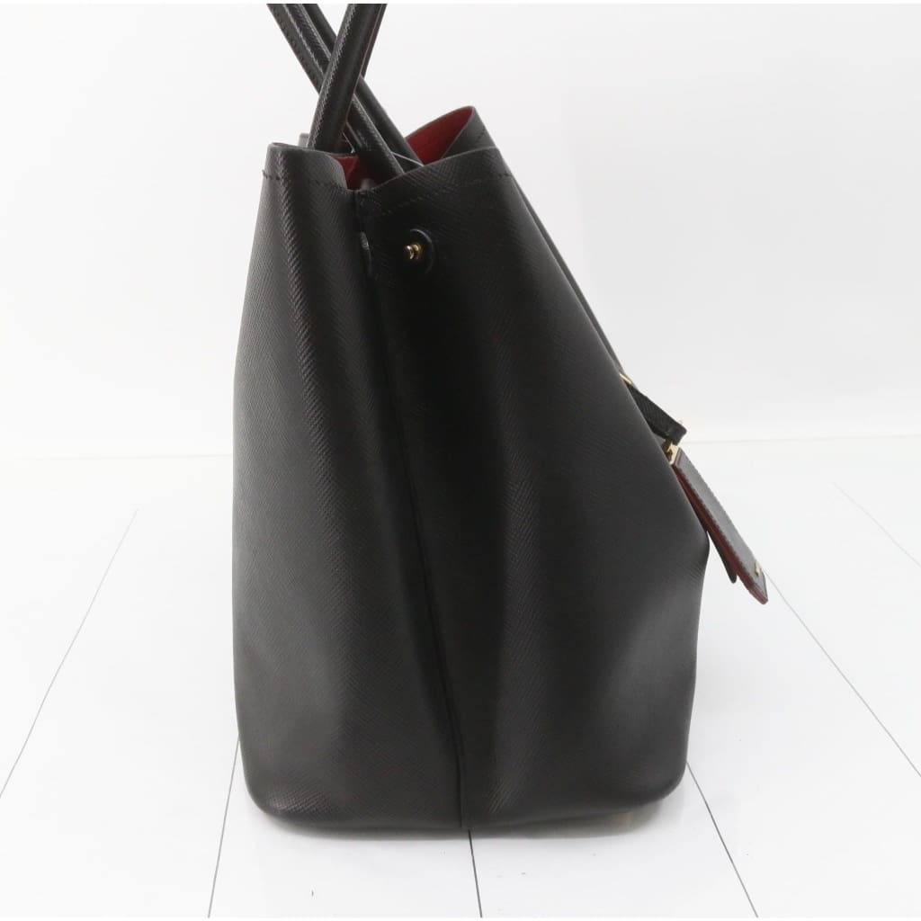 Prada Saffiano Cuir Medium Double Bag (MSRP $4750) - black / Leather / shoulder bag