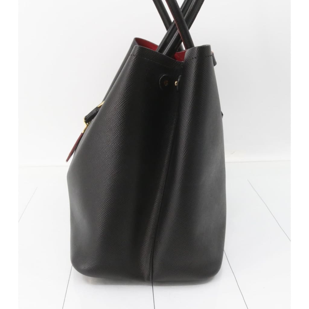 Prada Saffiano Cuir Medium Double Bag (MSRP $4750) - black / Leather / shoulder bag