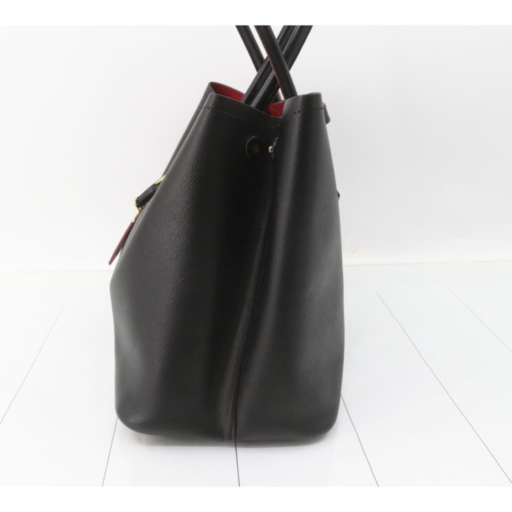 Prada Saffiano Cuir Medium Double Bag (MSRP $4750) - black / Leather / shoulder bag