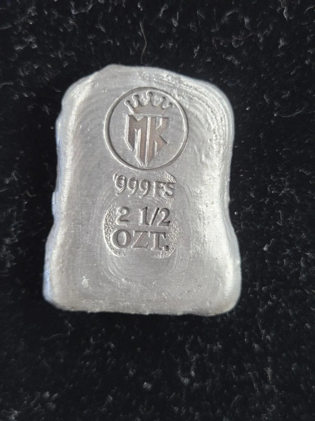 2.5 Troy Oz MK BarZ "Lady of Thorns" Hand Poured .999 FS - MK BARZ AND BULLION