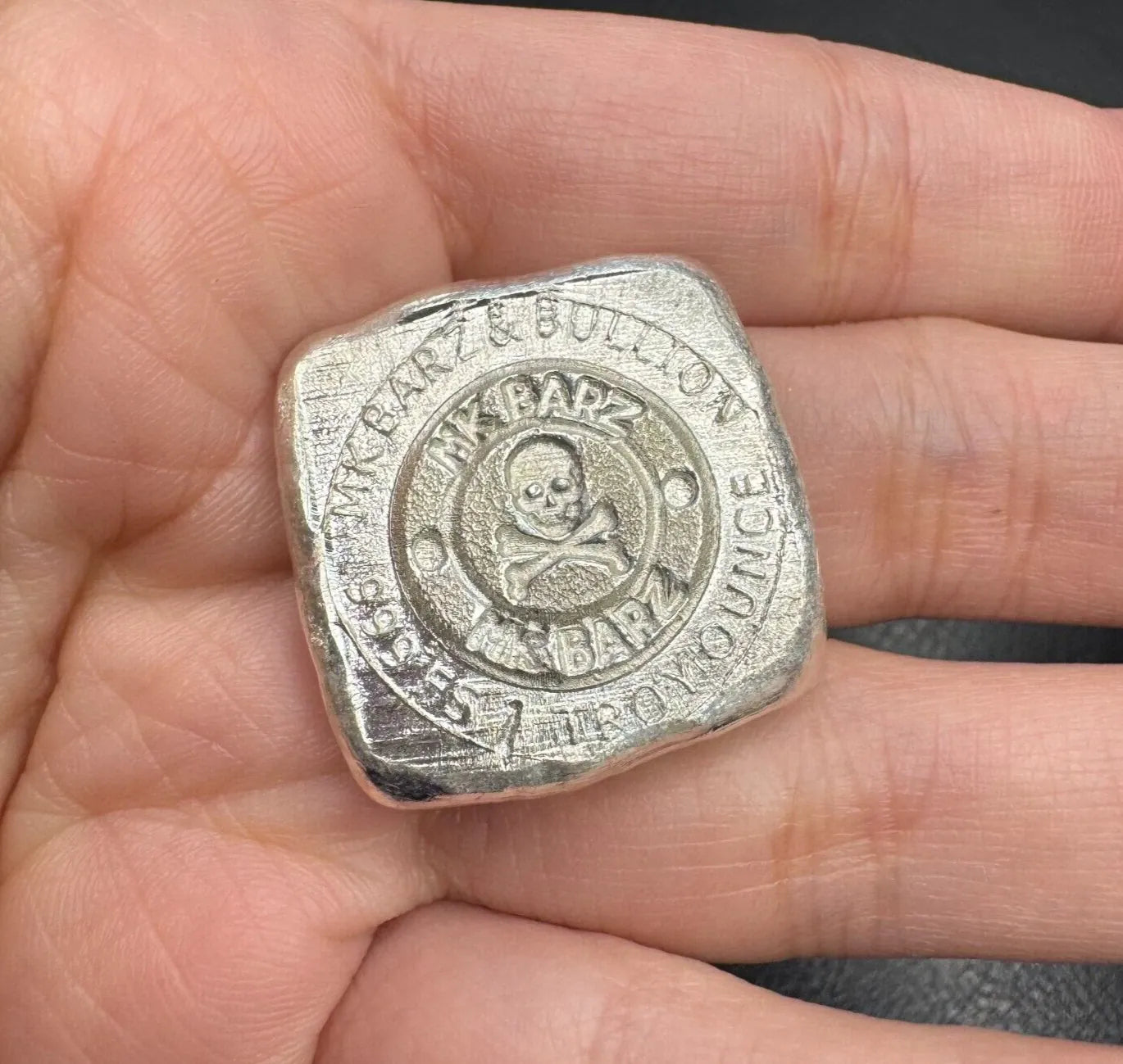 1 ozt MK BarZ Eagle Stamped Square Hand Poured .999 FS - MK BARZ AND BULLION
