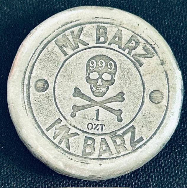 1 Troy Oz MK BarZ "Justice for All" Stamped Round .999 Fine Silver - MK BARZ AND BULLION