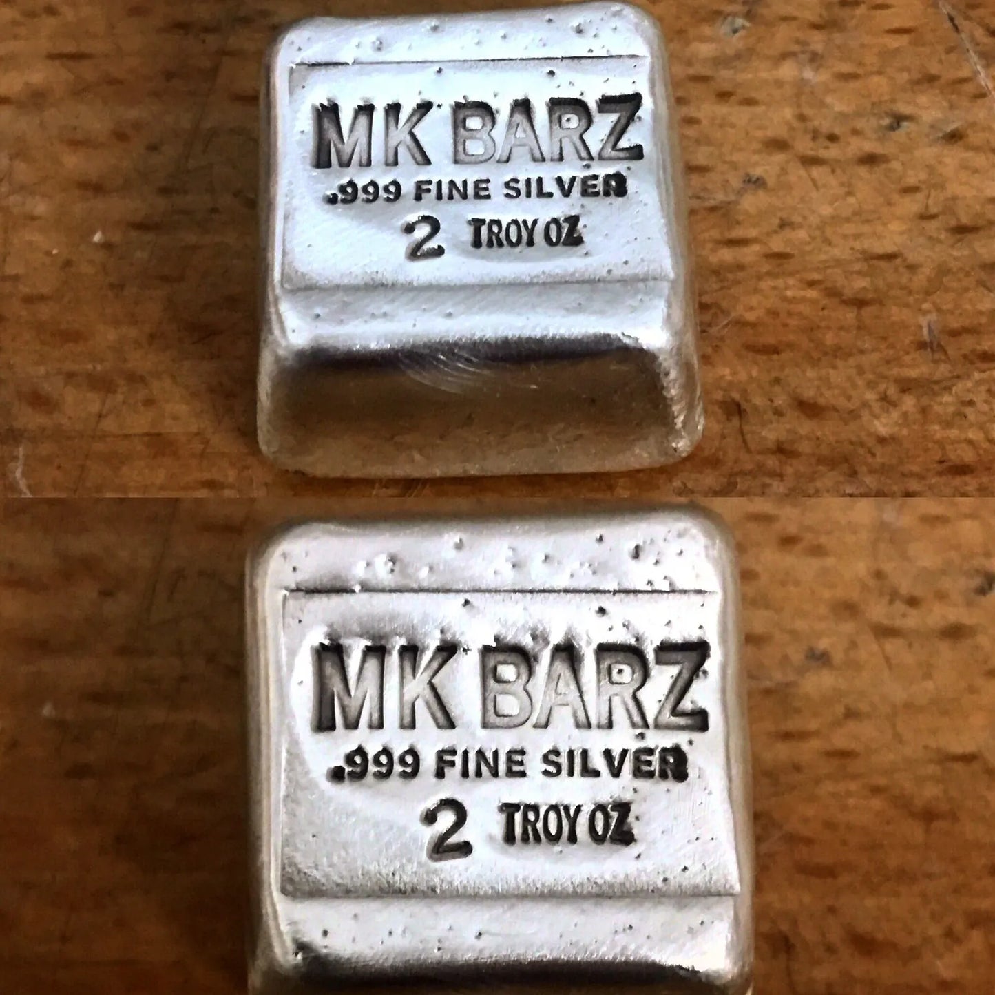 2 Troy Oz MK BARZ "Classic Cube" .999 Fine Silver POURED - MK BARZ AND BULLION