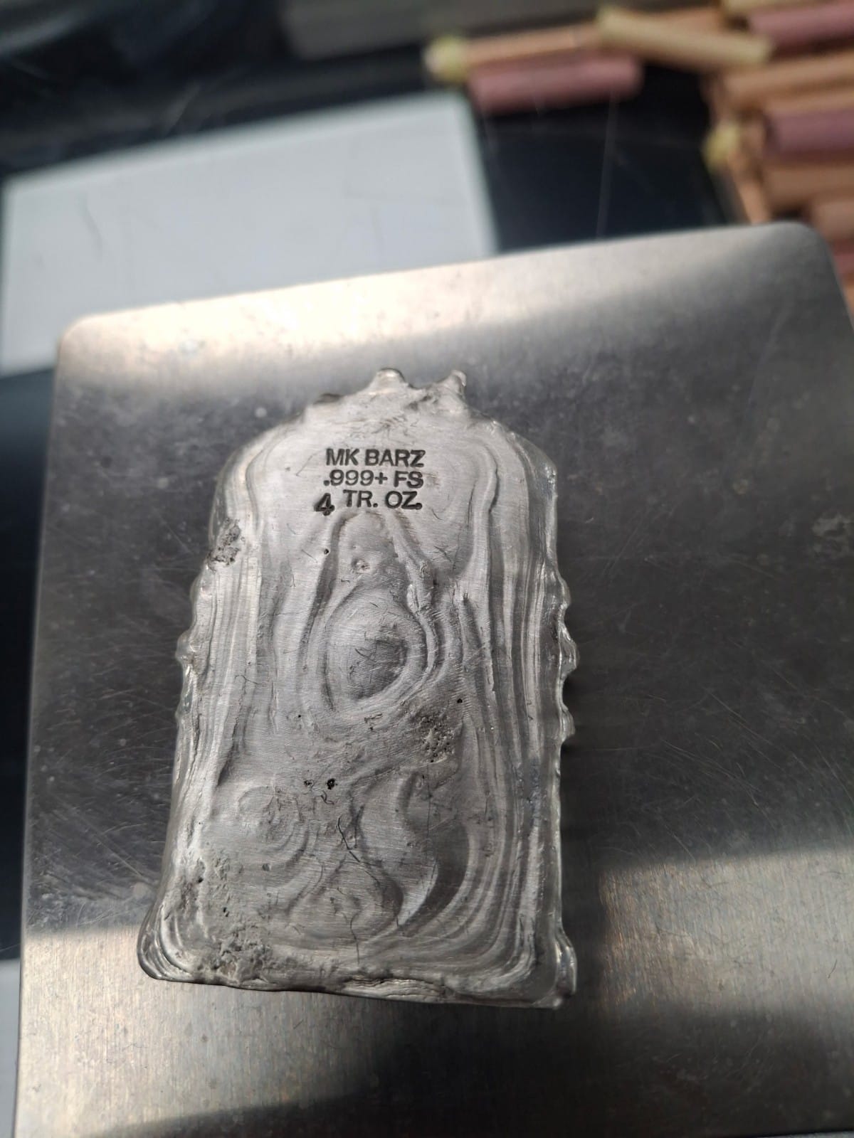 4 Ozt. Hand Poured Silver "Monster Portal" by MKBarz - MK BARZ AND BULLION