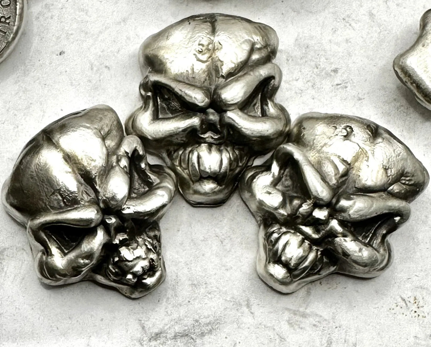 3 Oz MK BARZ "Whacked Skull" .999 FS - MK BARZ AND BULLION