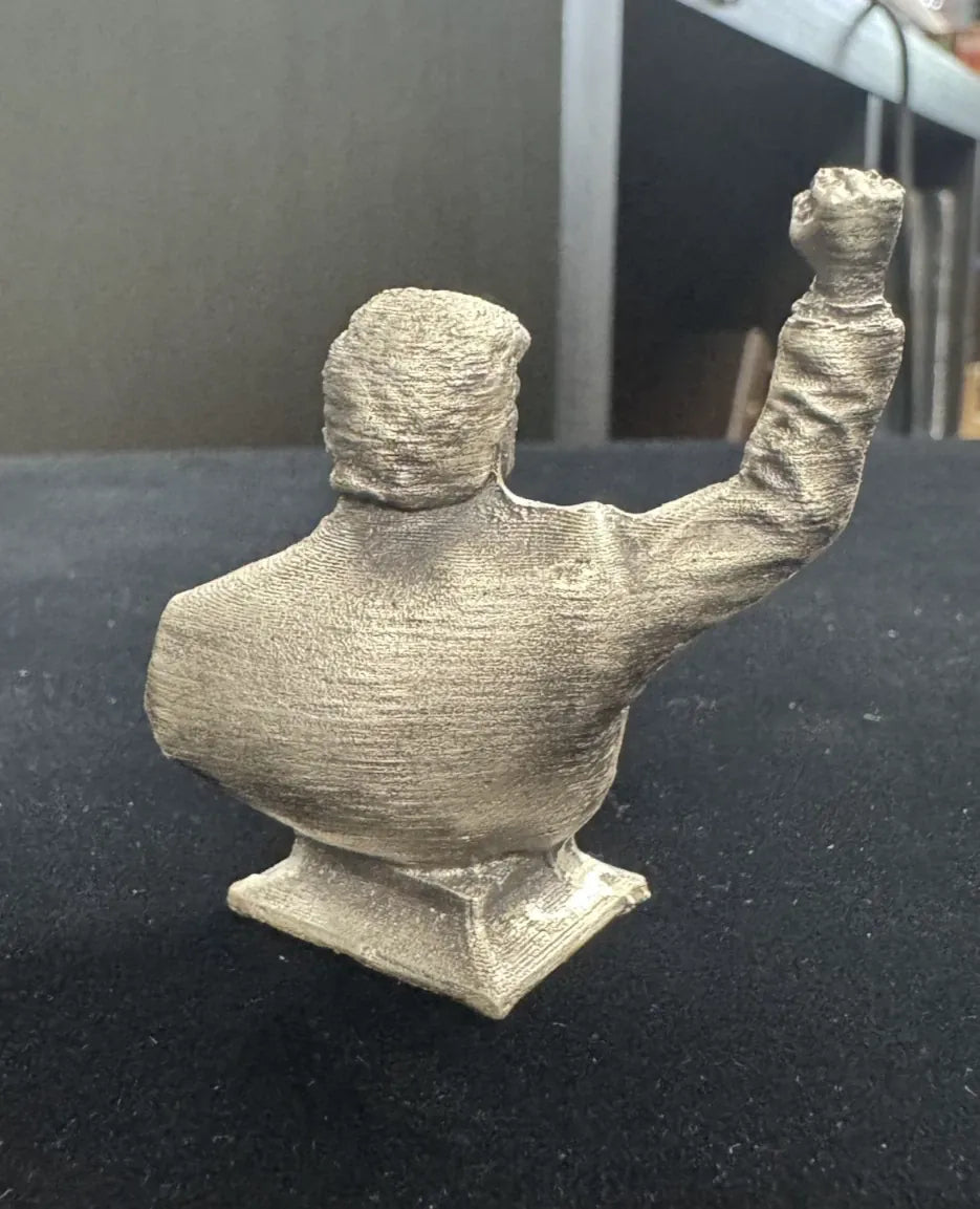 ~3.6 Troy Oz MK BarZ "Trump 'FIGHT!'" .999 FS 3D Sand Cast Statue - MK BARZ AND BULLION