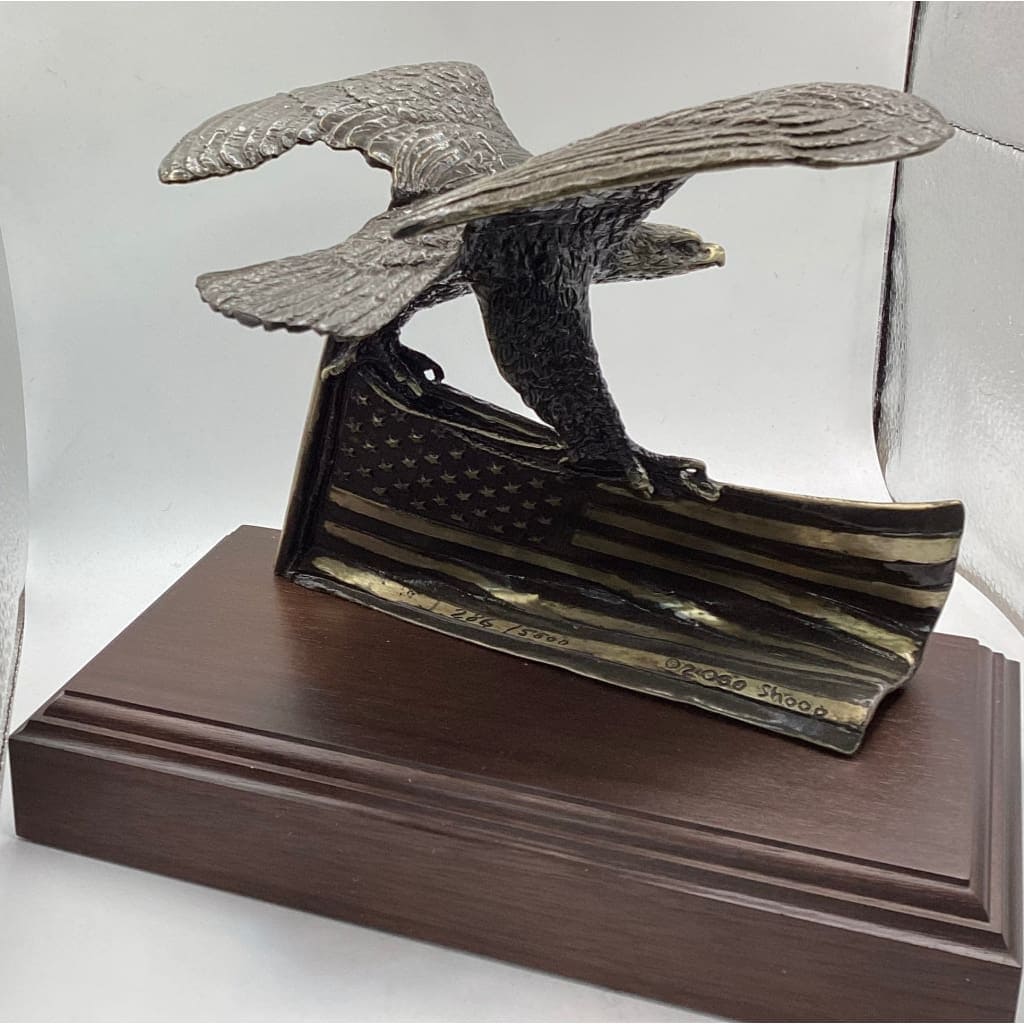 “Stars & Stripes” Bronze LTD 286/5000 Sculpted By Wally Shoop Sr.