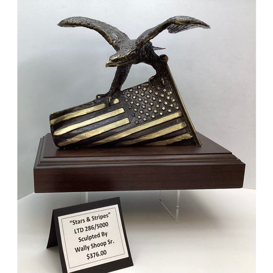 “Stars & Stripes” Bronze LTD 286/5000 Sculpted By Wally Shoop Sr.