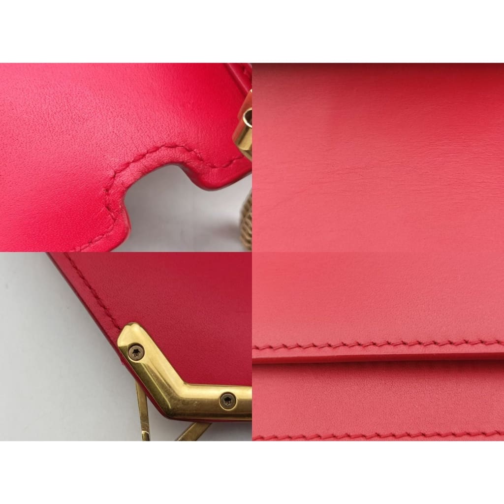 YSL Saint Laurent Cassandra Red Leather Chain Bag - red / Leather / Chain Bag