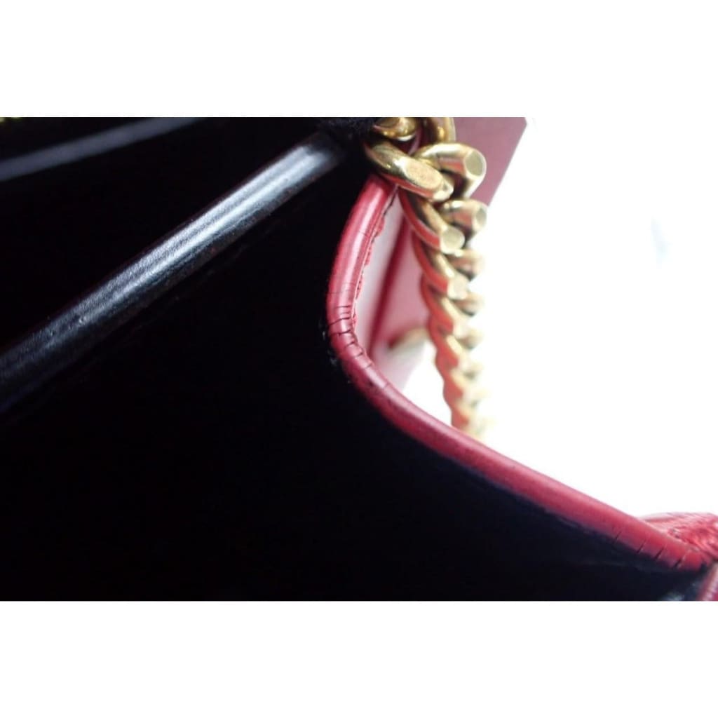 YSL Saint Laurent Cassandra Red Leather Chain Bag - red / Leather / Chain Bag