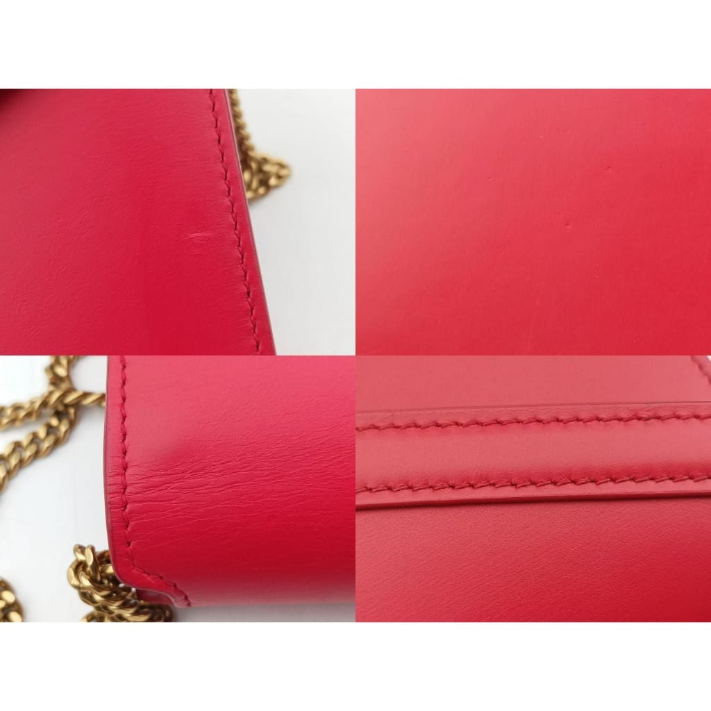 YSL Saint Laurent Cassandra Red Leather Chain Bag - red / Leather / Chain Bag
