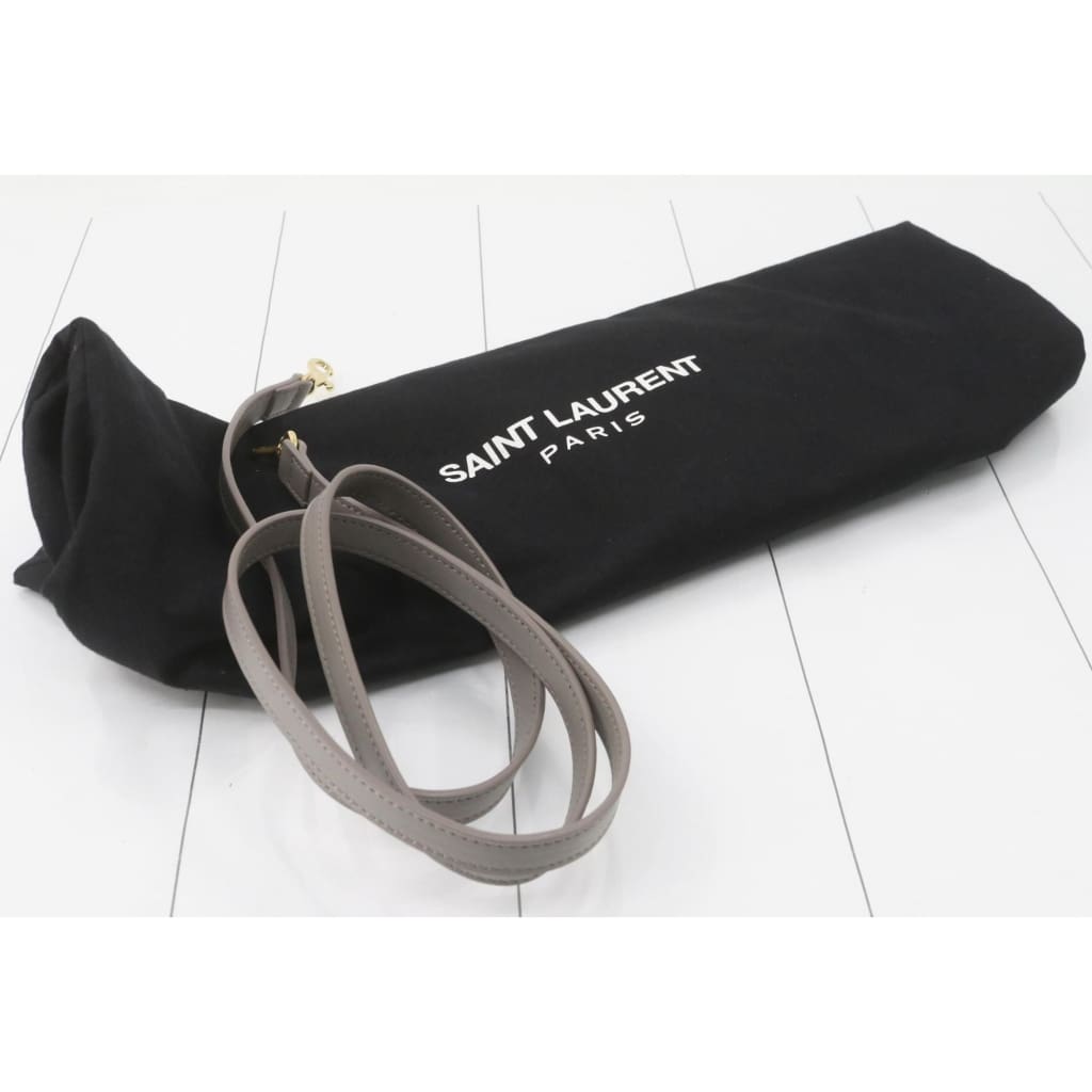 YSL Saint Laurent Gray Leather Baby Cabas 2-way Bag - Gray / Leather / Top handle bag