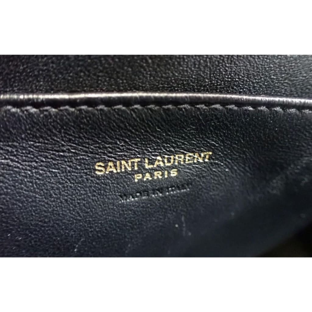 YSL Saint Laurent Gray Leather Baby Cabas 2-way Bag - Gray / Leather / Top handle bag