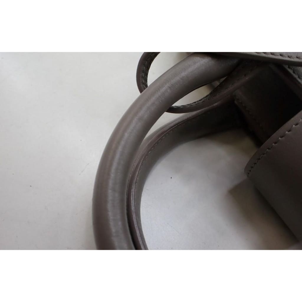 YSL Saint Laurent Gray Leather Baby Cabas 2-way Bag - Gray / Leather / Top handle bag