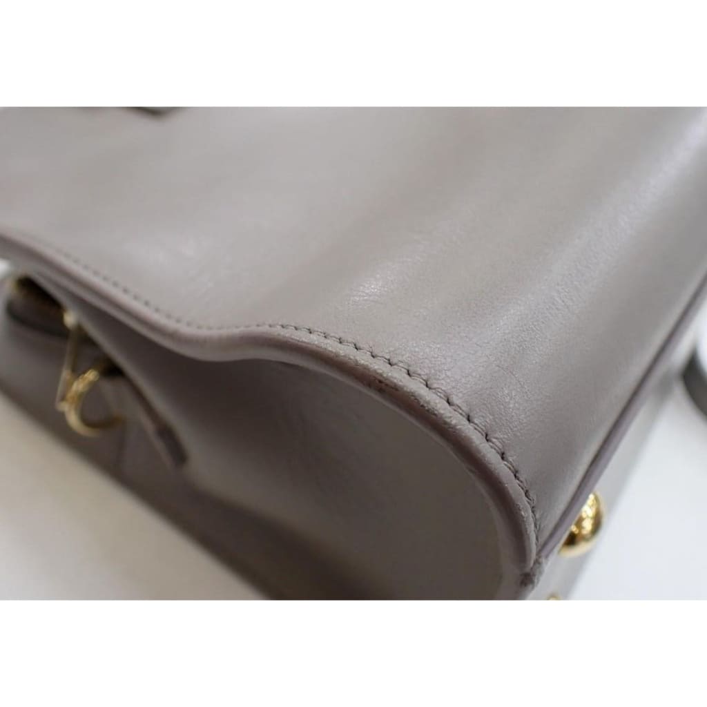 YSL Saint Laurent Gray Leather Baby Cabas 2-way Bag - Gray / Leather / Top handle bag