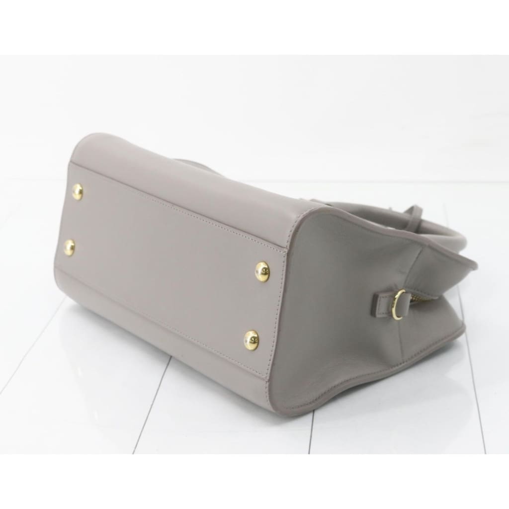 YSL Saint Laurent Gray Leather Baby Cabas 2-way Bag - Gray / Leather / Top handle bag