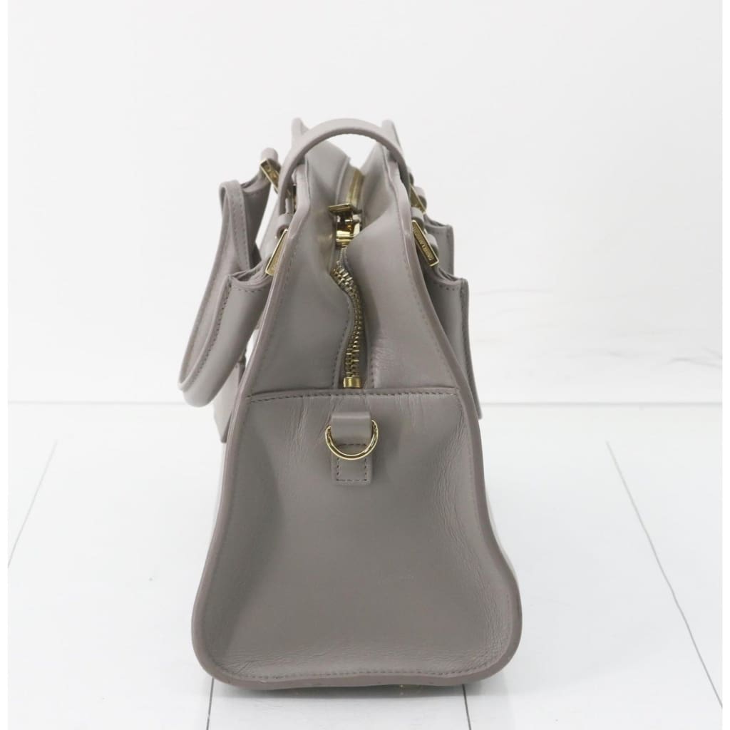 YSL Saint Laurent Gray Leather Baby Cabas 2-way Bag - Gray / Leather / Top handle bag