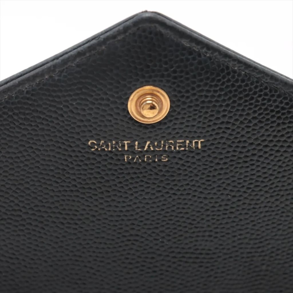 YSL Yves Saint Laurent Monogram Matelassé Envelope Wallet On Chain (MSRP $1600) - black / Leather / shoulder bag