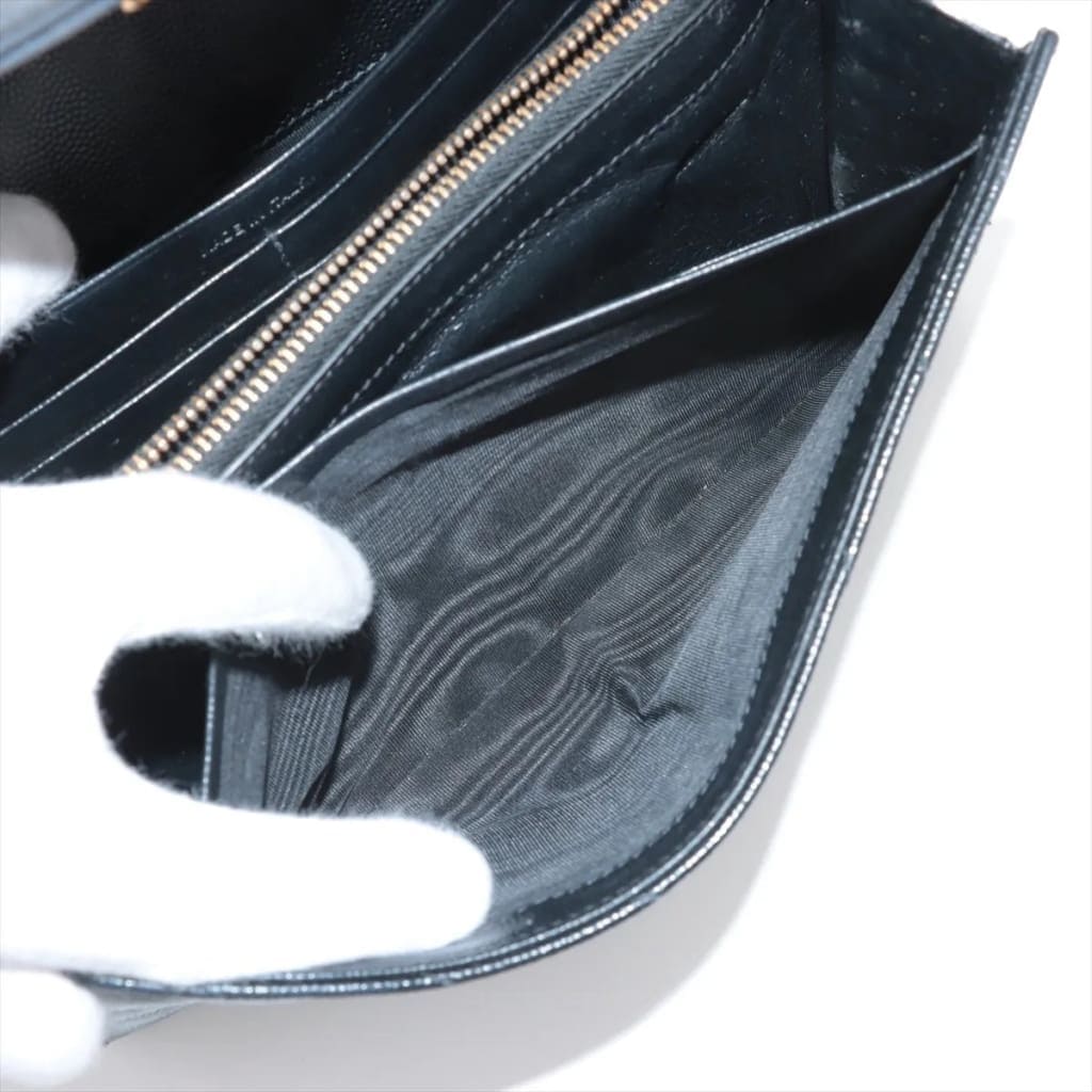 YSL Yves Saint Laurent Monogram Matelassé Envelope Wallet On Chain (MSRP $1600) - black / Leather / shoulder bag