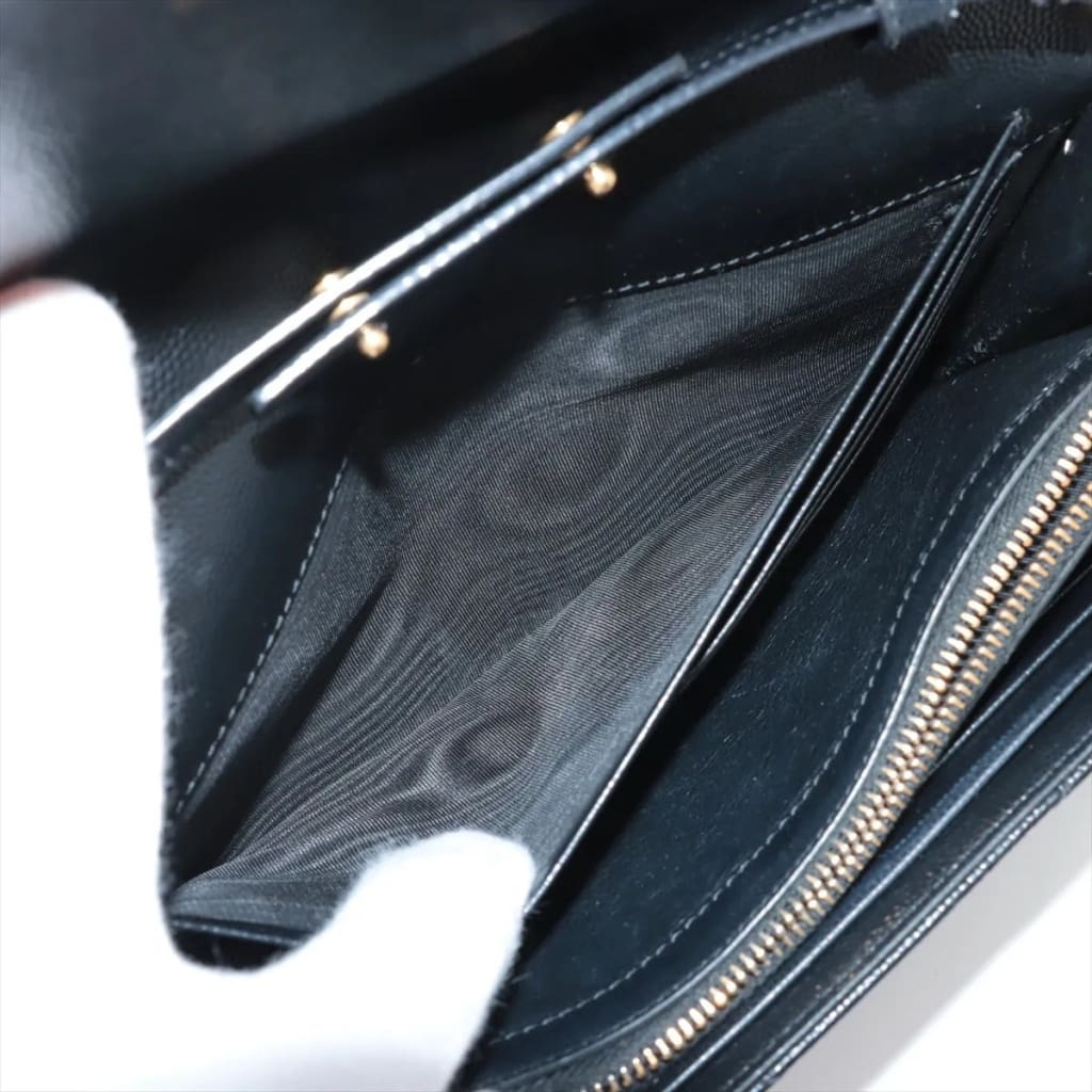 YSL Yves Saint Laurent Monogram Matelassé Envelope Wallet On Chain (MSRP $1600) - black / Leather / shoulder bag