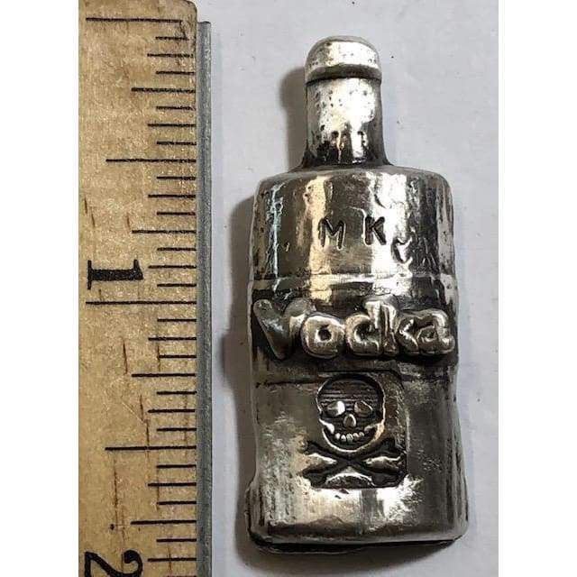 1.25 Ozt MK BarZ Vodka Skull Bottle.999 Fine Silver - silver bullion