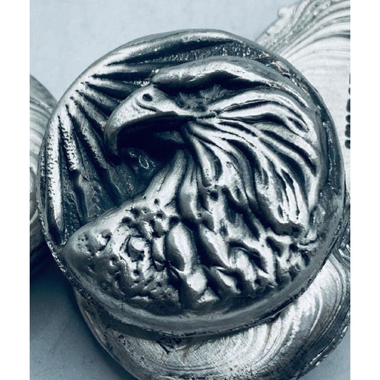 1 3/4 Troy Oz. MK BarZ Classic Eagle Round Hand Poured.999 FS