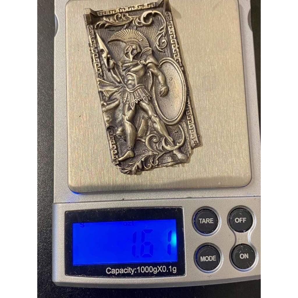1.6 Oz MK BarZ  "Spartan Warrior" Sand Cast Art High Relief .999 Fine Silver - MK BARZ AND BULLION