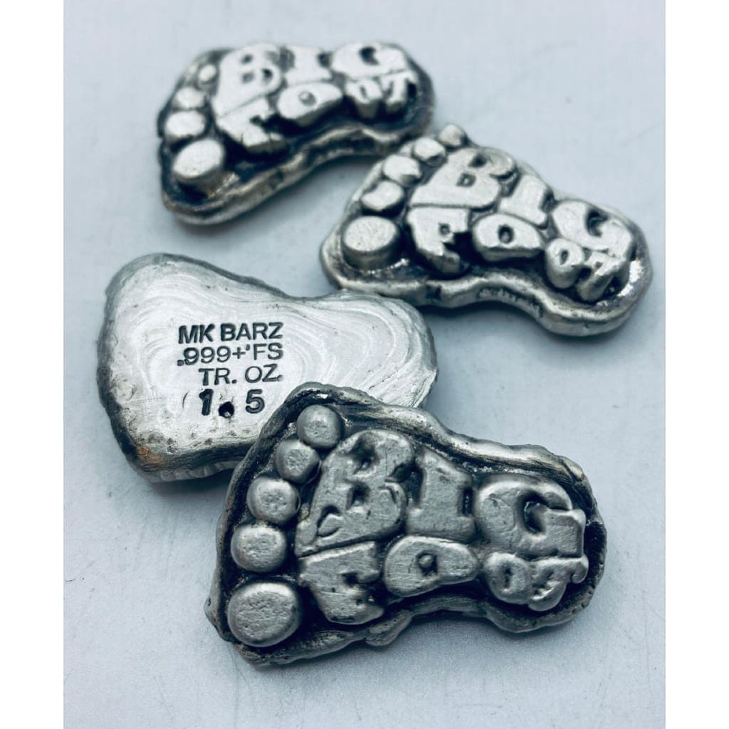 1.5 Oz MK BarZ Big Foot Hand Poured.999 FS