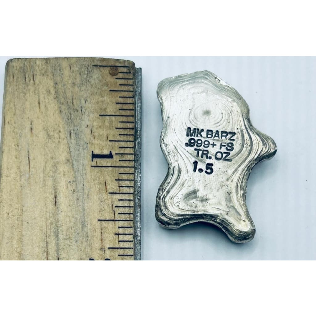1.5 Oz MK BarZ Dancing Girl Skeleton Hand Poured.999 FS