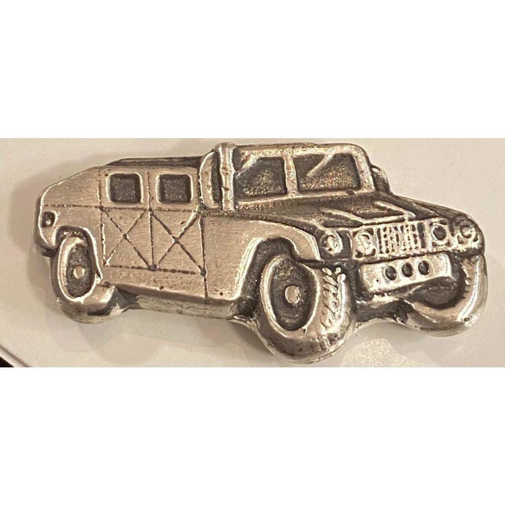 1.5 Ozt MK BARZ Military Hummer Bar Hand Poured.999 FS - silver bullion