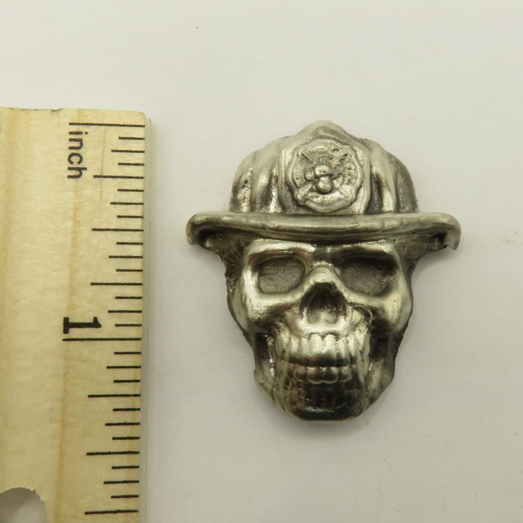 1.5 Troy Oz MK BarZ Firefighter’s Legacy- Skull Fireman Bar.999 FS