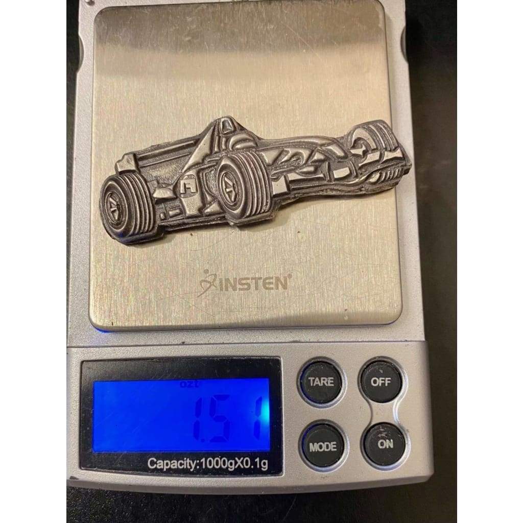 1.5 Troy Oz MK BarZ Race Car 2D Sand Cast Relief.999 FS