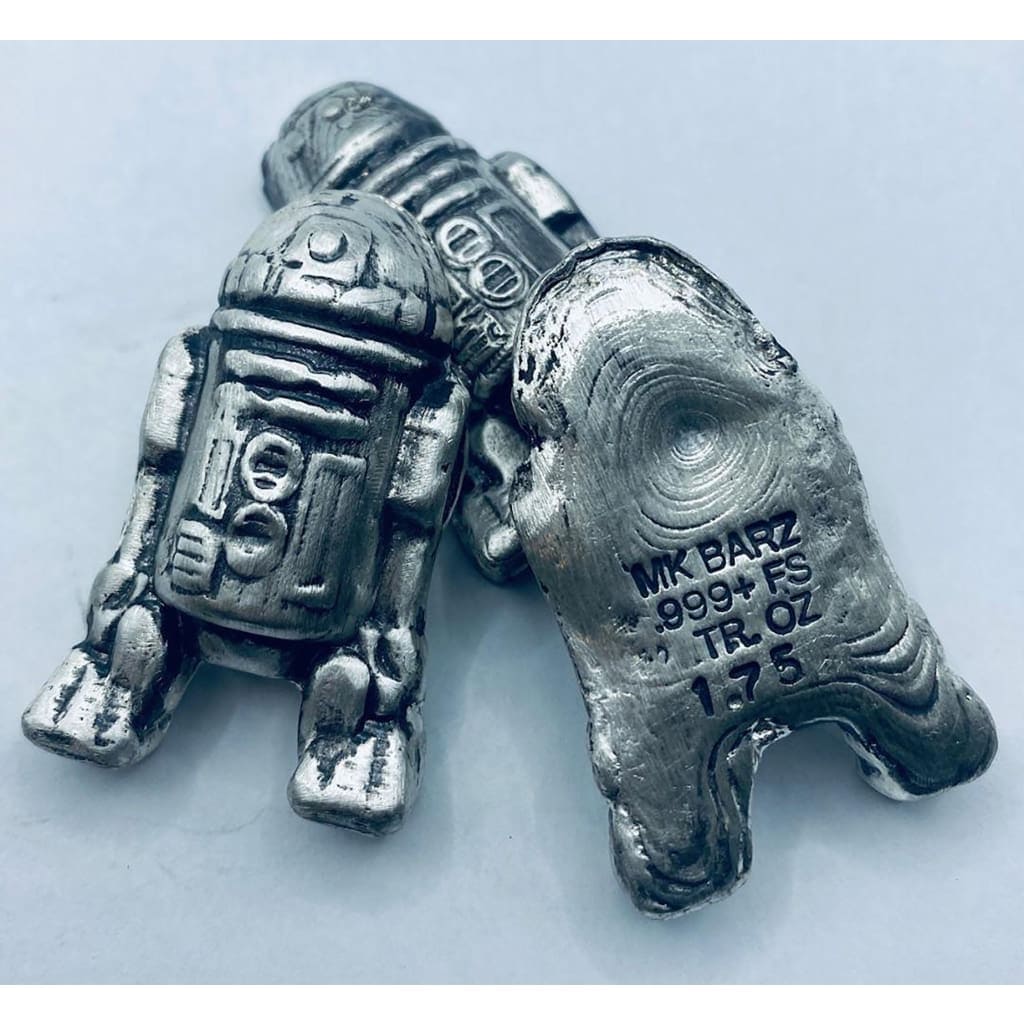 1.5 Ozt MK BarZ R2D2 Mini Bar Stamped.999 Fine Silver
